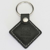 Passive UID programmable rewritable  Access control rfid leather keyfob 13.56mhz key tag door keychain