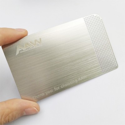 Lunuxry laser engraved stainless steel metal business card