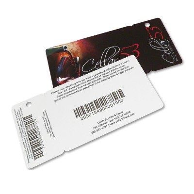 customised Glossy pvc combo Loyalty Barcode Keychain Card