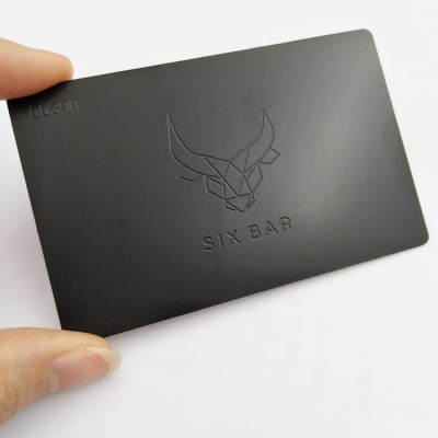 UV Black Metal VIP Cards Metal Business Card